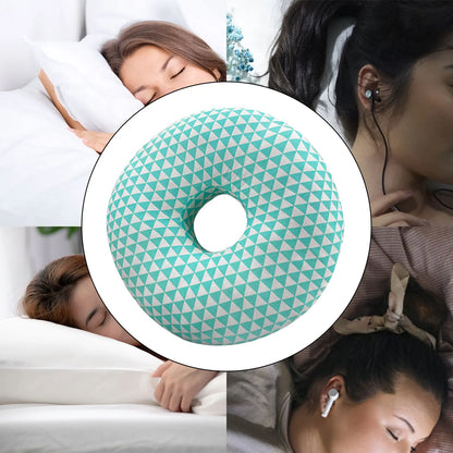 Ear Piercing Pillow Protector Neck Head Support Cotton Filling Comfortable Washable for Relaxation Side Sleepers