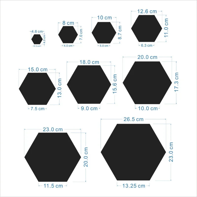 12Pcs Mirror Wall Sticker Hexagon Decal Home Decor DIY Self-adhesive Mirror Stickers Wall Accessories Bedroom Decoration